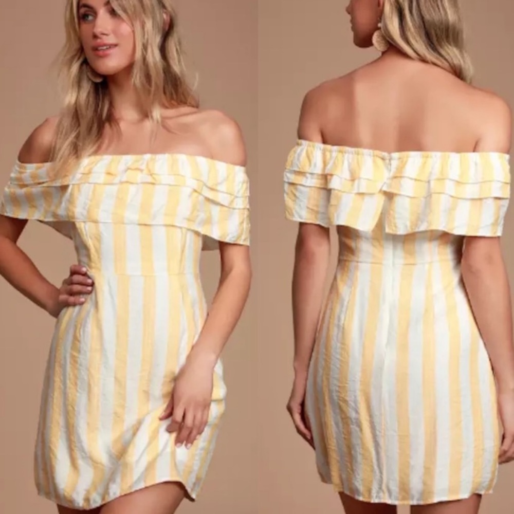 Lulu’s Persephone yellow stripe cottage core dress